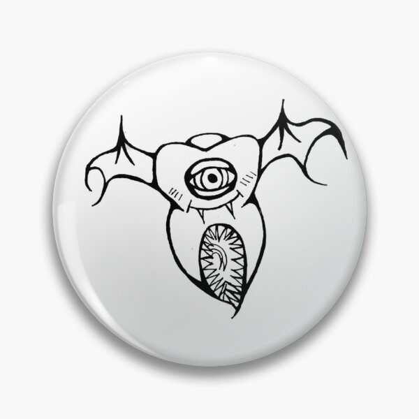 Item preview, Tooth Bat Wing With Eye Greyscale Tattoo Style designed and sold by KayTurtless.