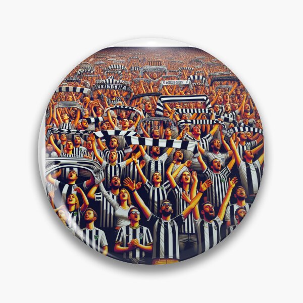 Artikelvorschau, KI-generiertes Bild einer Fußballmenge in Newcastle entworfen und verkauft von Chantdesigns.
