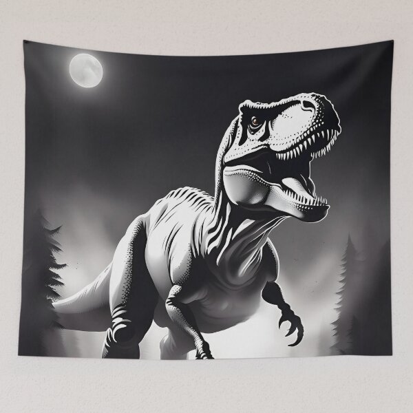 Item preview, Black and white T-rex designed and sold by Purr95.
