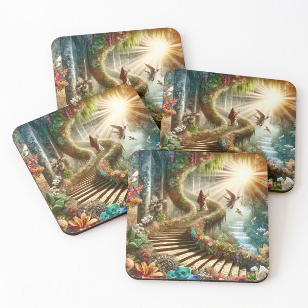Item preview, "Heavenly Stairway Scene - Spiritual Jesus Artwork designed and sold by NancyzKreations.