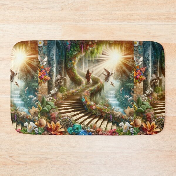 Item preview, "Heavenly Stairway Scene - Spiritual Jesus Artwork designed and sold by NancyzKreations.
