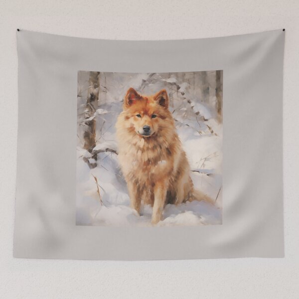 Item preview, Finnish Spitz in the Snow designed and sold by Samuelsboro.