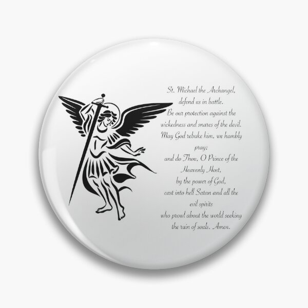 Item preview, St. Michael the Archangel Prayer with Bold Line Art designed and sold by John-NW-Shop.