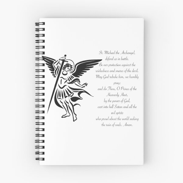 Item preview, St. Michael the Archangel Prayer with Bold Line Art designed and sold by John-NW-Shop.