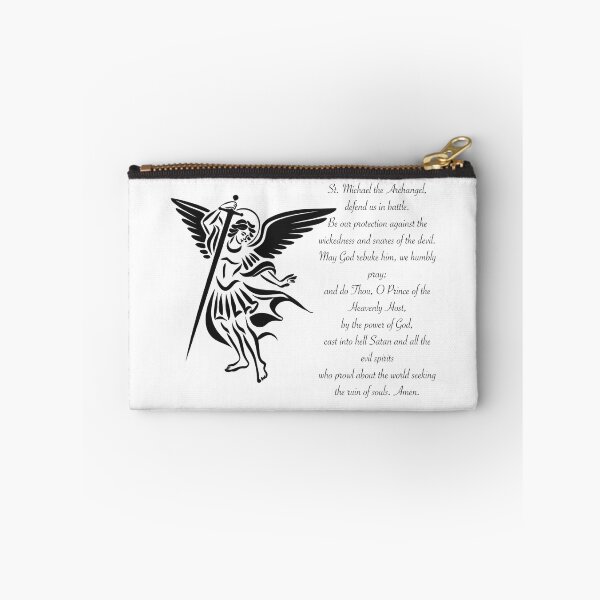 Item preview, St. Michael the Archangel Prayer with Bold Line Art designed and sold by John-NW-Shop.