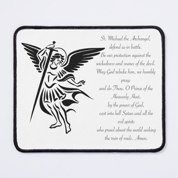 Item preview, St. Michael the Archangel Prayer with Bold Line Art designed and sold by John-NW-Shop.