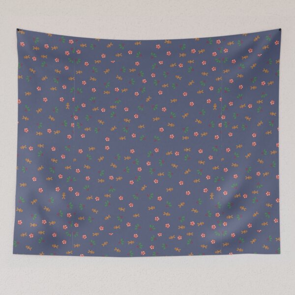 Item preview, Gingerbread Man Peppermint Holiday Navy designed and sold by HydrangeaDelMar.