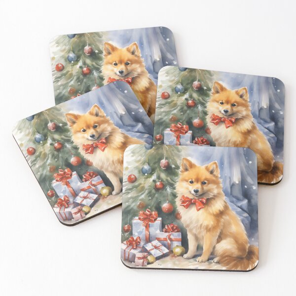 Item preview, Christmas Finnish Spitz Watercolor designed and sold by Samuelsboro.