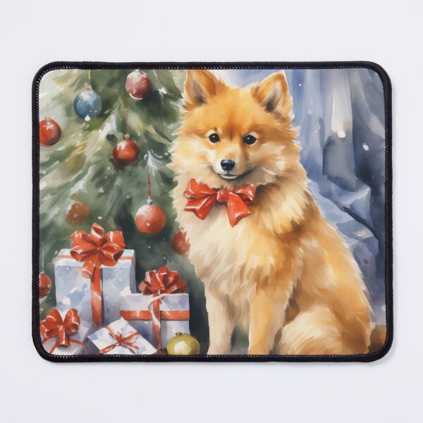 Item preview, Christmas Finnish Spitz Watercolor designed and sold by Samuelsboro.