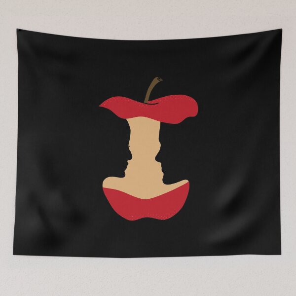 Item preview, An apple or two kissing faces in this Fun Optical Illusion designed and sold by shopdiego.