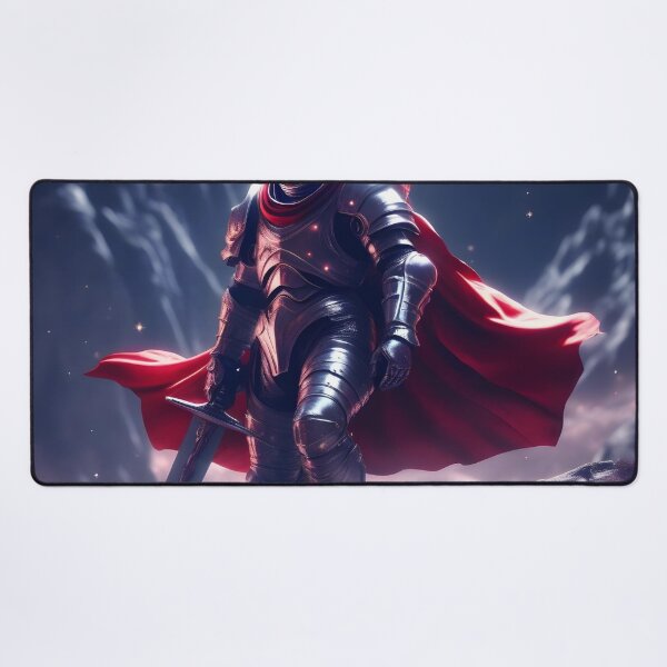 Item preview, "Valiant Knight in Red Cape" - Fantasy Hero Artwork designed and sold by Collision19.