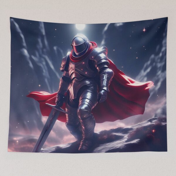 Item preview, "Valiant Knight in Red Cape" - Fantasy Hero Artwork designed and sold by Collision19.