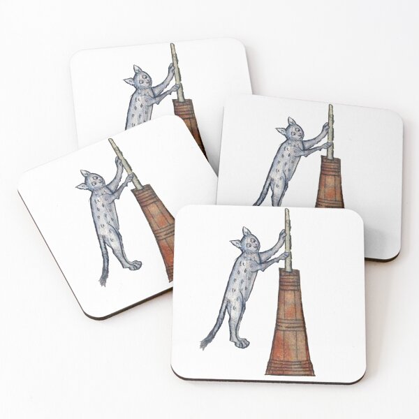 Item preview, Ugly medieval cat - cat churning butter designed and sold by Grey House.