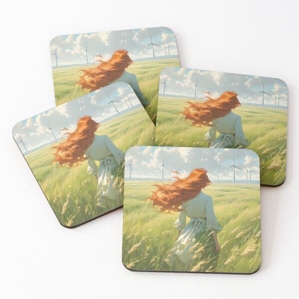 Item preview, "Red Hair in the Wind" - Nature-Inspired Art with Renewable Energy Theme designed and sold by Collision19.
