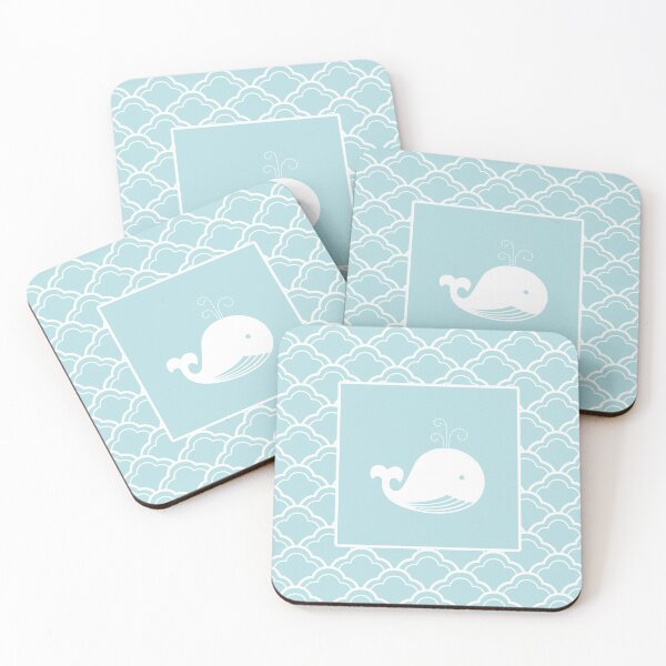 Item preview, Geometric Turquoise Waves with Minimalist Whale designed and sold by MarikaJohnson.