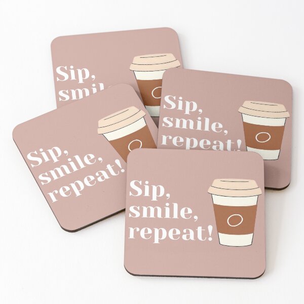 Item preview, Sip, Smile, Repeat: The Ultimate Coffee Lover's Mantra designed and sold by Jasava Shop.