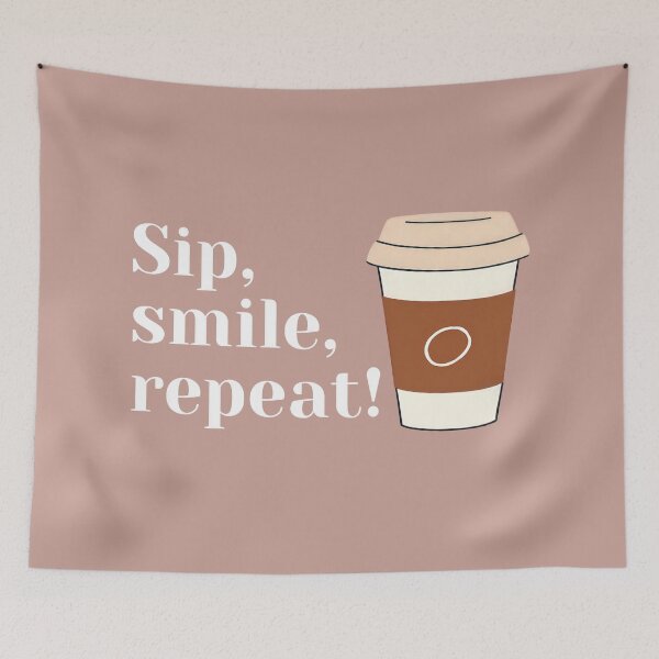 Item preview, Sip, Smile, Repeat: The Ultimate Coffee Lover's Mantra designed and sold by Jasava Shop.