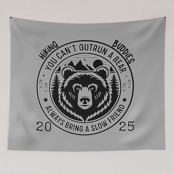 Item preview, Nature-Inspired Logo for Hiking Buddies with Humorous Bear Phrase designed and sold by bAIryBarn.