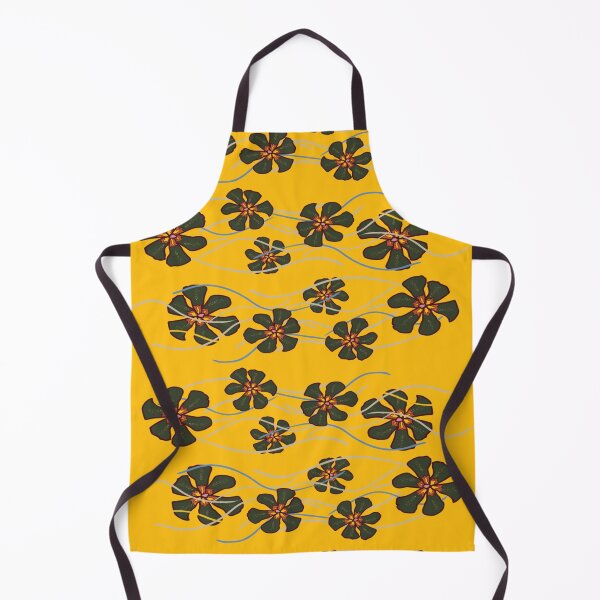Item preview, Bold Green Floral Design on Golden Yellow - Modern Nature Pattern designed and sold by DesignWerkz.