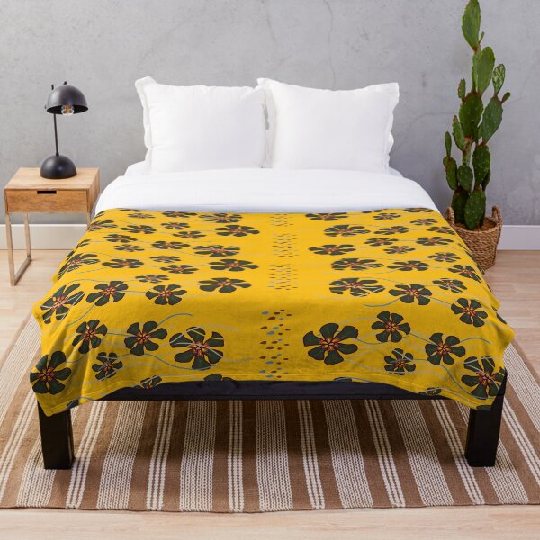 Item preview, Diseño floral verde llamativo sobre amarillo dorado: patrón de naturaleza moderna designed and sold by DesignWerkz.