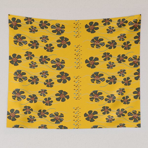 Item preview, Bold Green Floral Design on Golden Yellow - Modern Nature Pattern designed and sold by DesignWerkz.