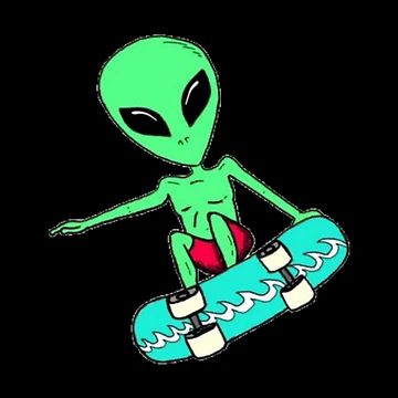 Artwork thumbnail, Skating alien by Mara's designs