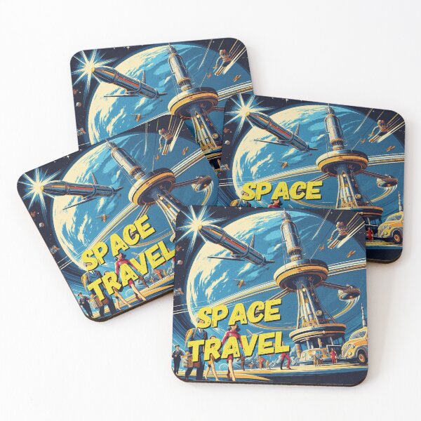 Item preview, Travel to the stars! - Space Travel retro poster version 1 designed and sold by jnxyz.
