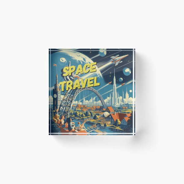 Item preview, A retro future of holidays in orbit! - Space Travel retro poster version 2 designed and sold by jnxyz.