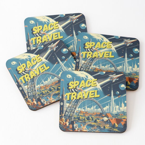 Item preview, A retro future of holidays in orbit! - Space Travel retro poster version 2 designed and sold by jnxyz.