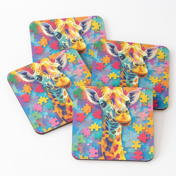 Item preview, Colorful Giraffe Puzzle Art designed and sold by PixelMuse2024.
