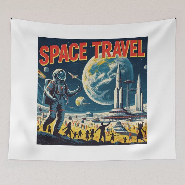 Item preview, A new life in orbit! - Space Travel retro poster version 3 designed and sold by jnxyz.
