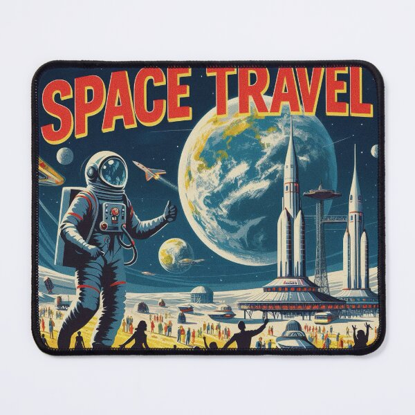 Item preview, A new life in orbit! - Space Travel retro poster version 3 designed and sold by jnxyz.