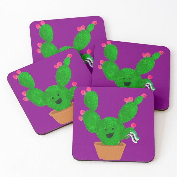 Item preview, AroAce Pride Smiling Prickly Pear Cactus designed and sold by Pixel and Paintbrush.