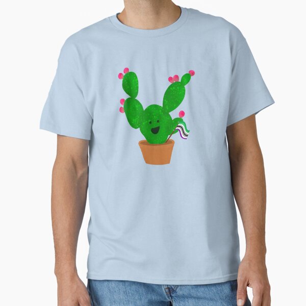 Aperçu de l'œuvre Cactus à figues de Barbarie souriant AroAce Pride créée et vendue par Hannah Glazebrook.