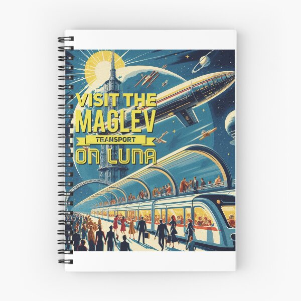 Item preview, Visit the maglev transport on Luna! - Space Travel retro poster version 4 designed and sold by jnxyz.