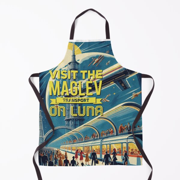 Item preview, Visit the maglev transport on Luna! - Space Travel retro poster version 4 designed and sold by jnxyz.