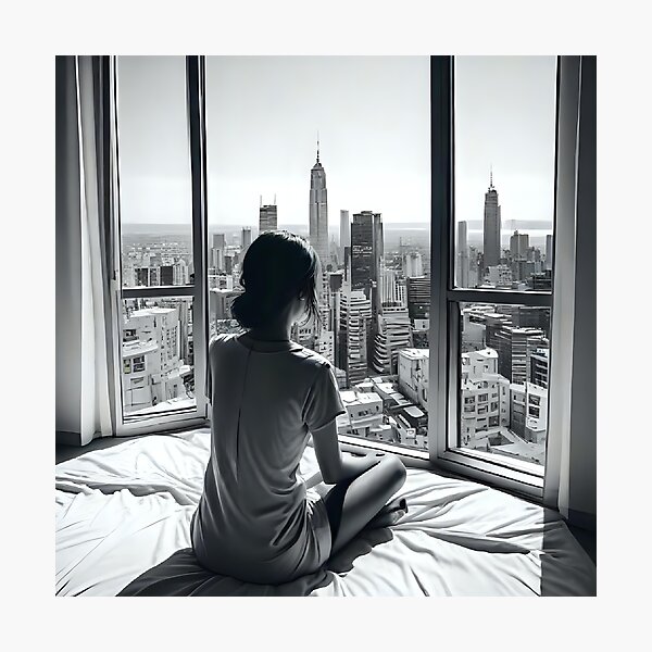 Item preview, A Girl By The Window, Overlooking The City. designed and sold by Nomad-Maynard.