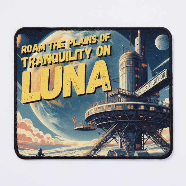 Item preview, Roam the plains of tranquility on Luna! - Space Travel retro poster version 5 designed and sold by jnxyz.