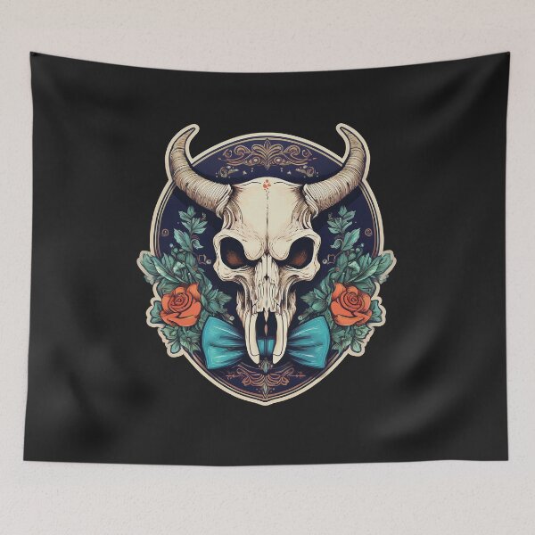 Item preview, Bobcat Skull with Flowers Art  designed and sold by Farid1Shop.