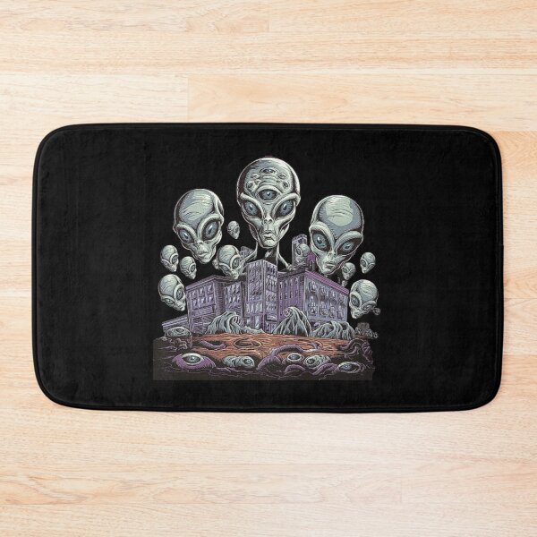 Item preview, Alien Invasion on the City | Sci-Fi Fantasy Alien Landscape Art designed and sold by love3617.