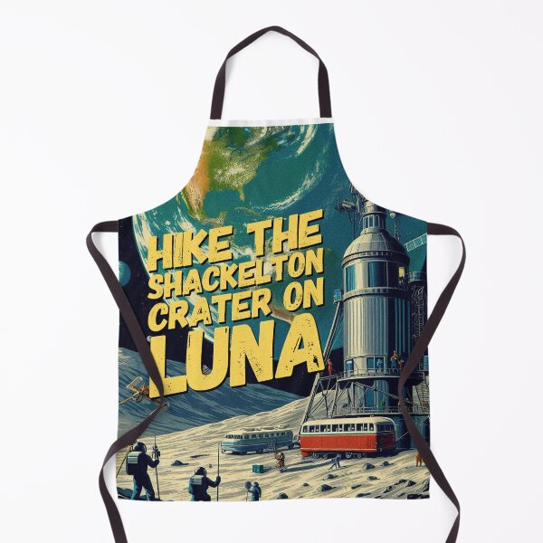 Item preview, Visit the Shackleton Crater on Luna! - Space Travel retro poster version 6 designed and sold by jnxyz.