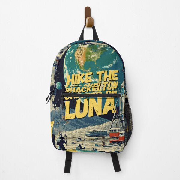 Item preview, Visit the Shackleton Crater on Luna! - Space Travel retro poster version 6 designed and sold by jnxyz.