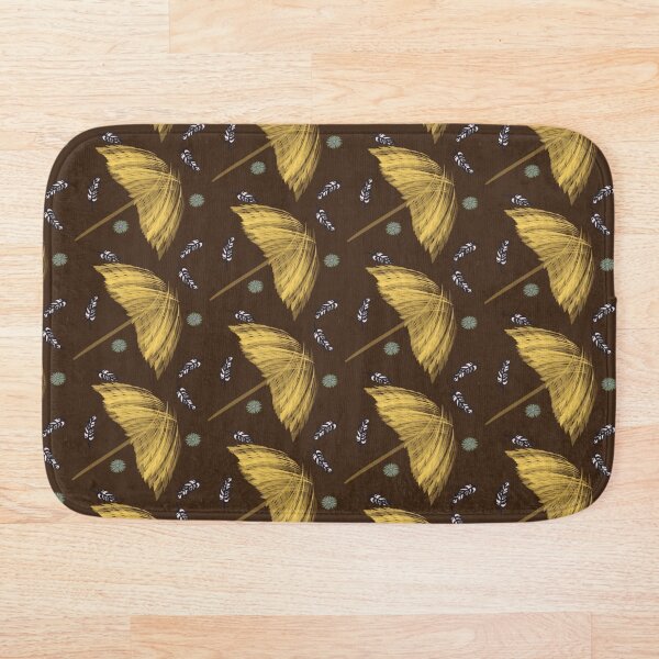Item preview, Golden Tiki Umbrellas & Feathers Pattern designed and sold by DesignWerkz.