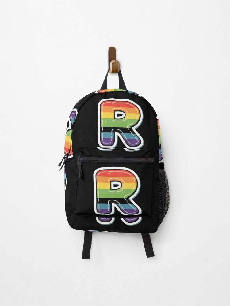 Thumbnail 1 of 3, Backpack, Patch letter R rainbow designed and sold by StickersRyous.