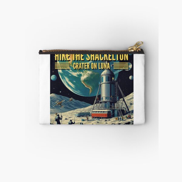Item preview, Hike across the amazing Shackleton Crater on the moon! - Space Travel retro poster version 7 designed and sold by jnxyz.