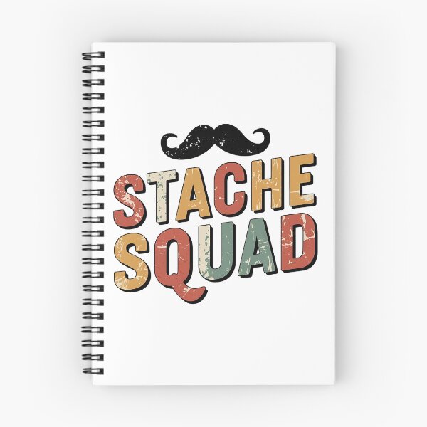 Aperçu de l'œuvre Retro Stache Squad Moustache Lover Design Vintage créée et vendue par ChalaDesign.