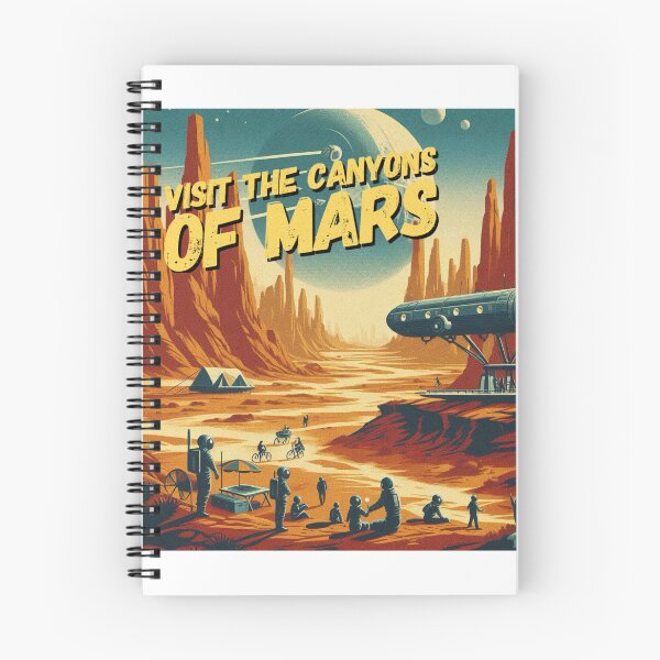 Item preview, Visit the canyons of Mars! - Space Travel retro poster version 9 designed and sold by jnxyz.