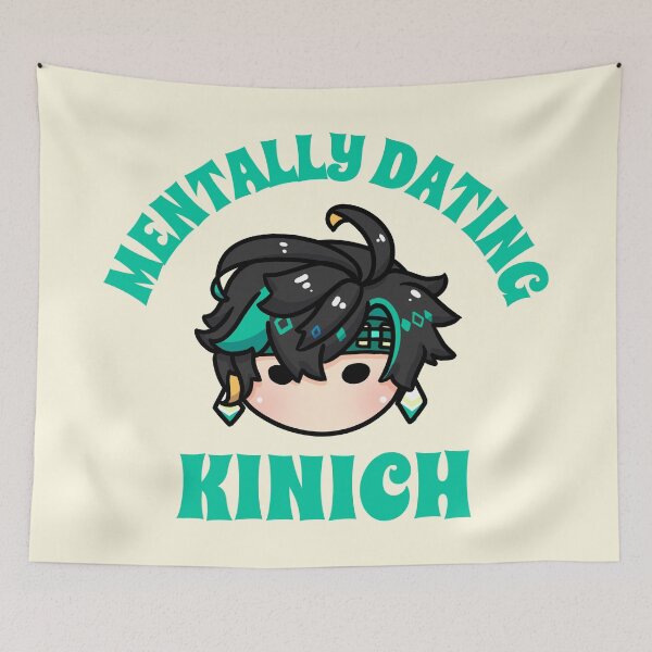 Item preview, Genshin Impact mentally dating Kinich typography Morcaworks designed and sold by Morcawork.