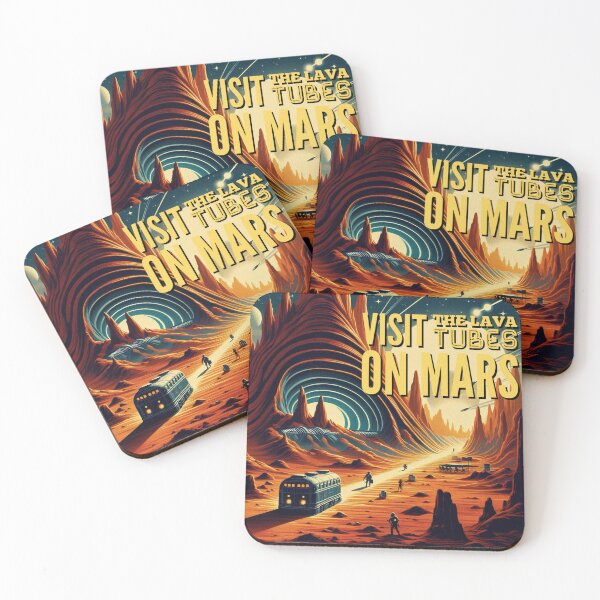 Item preview, Visit the lava tubes Mars! - Space Travel retro poster version 10 designed and sold by jnxyz.