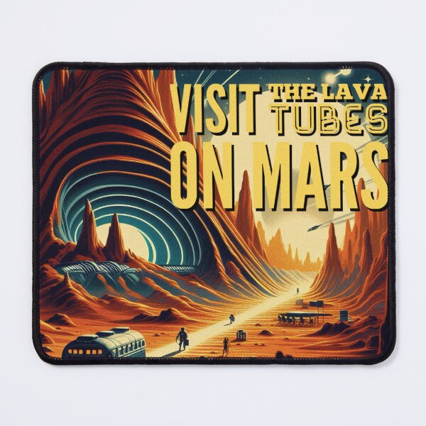 Item preview, Visit the lava tubes Mars! - Space Travel retro poster version 10 designed and sold by jnxyz.